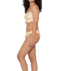 Ninety-Nine Junior’s Ruffle Floral Bralette Swim Top and Bottom Bikini Size Medi